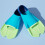 Palmes de natation flexibles pour-Double bleu vert L 7