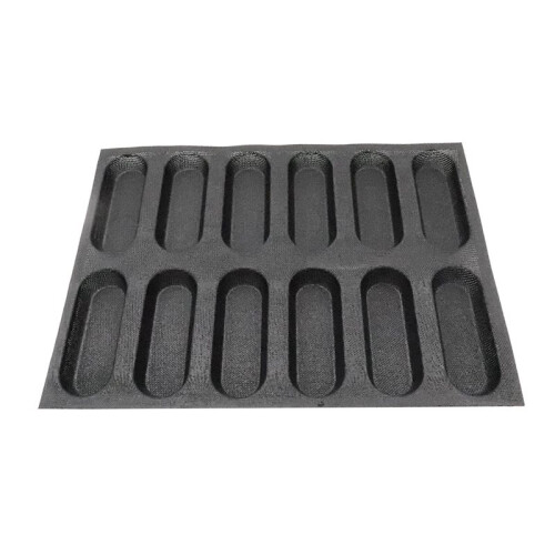5X 12-Håls Silikonbaguette Pan-Non-Stick Perforerade Franska Brödformar, Varmkorvformar, Bakfoder Mat Brödform 1