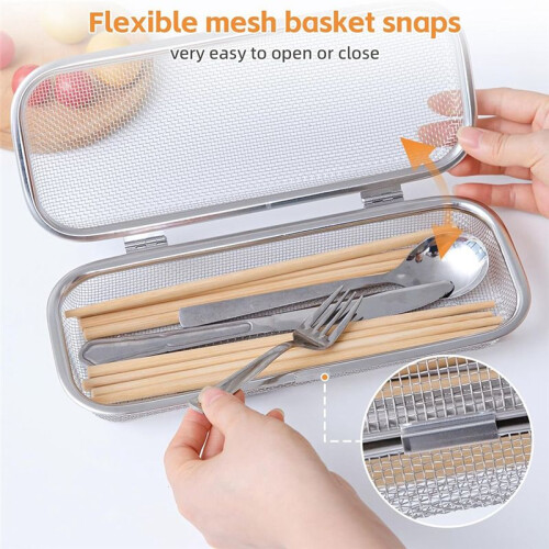 Dishwasher Basket, Stainless Steel Dishwasher Silverware Basket, Replacement Dishwasher Utensil Basket Rectangular Mesh 1