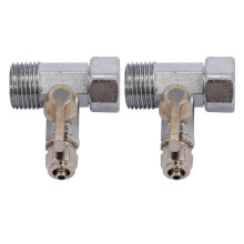 2X RO Feed Water Adapter 1/2 inch to 1/4 inch Valve Faucet Tap Feed Reverse Osmosis Silver