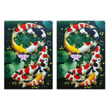 2X 5D Kunst Diamant Malerei Voller Diamanten Koi Kreuz Stich Kits Stickerei Haus Dekore