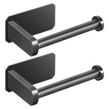 2X Toilet Paper Holder Self Adhesive Kitchen Washroom Adhesive Toilet Roll Holder for Bathroom Stick Wall Brushed