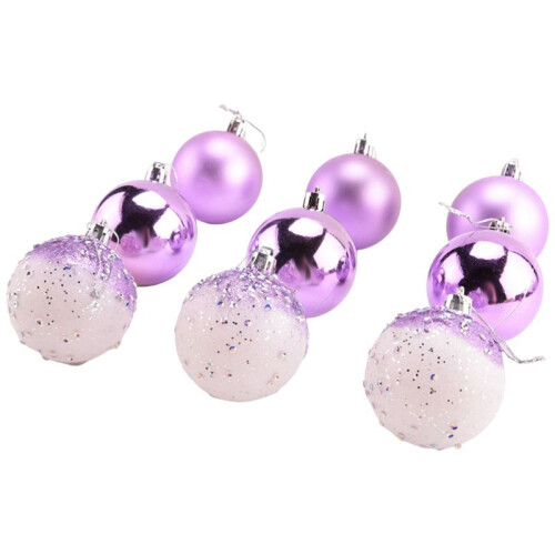 18 Peças Enfeites de Bola de Natal Enfeites de árvore de Natal Bolas Penduradas 2,36 Polegadas, Roxo 2