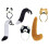 Ensemble de 2 bandeaux d'oreilles d'animaux en fourrure et-Blanc 2