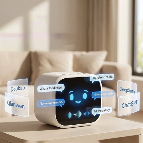 Desktop AI Chat Robot for Kids, Intelligent Educational Learning Machine  Voice Toy Box Black 2