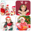 12Paren Kerst Brillen Frames Papier Feestfoto Accessoires 4