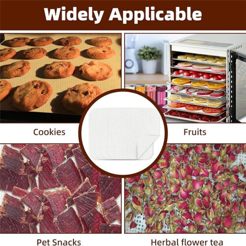 15 Pack Silicone Dehydrator Sheets, Mesh Dehydrator Trays, Non-Stick Fruit Leather Trays, Suitable for Dried Meat 1