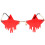 1Paar Modieuze Frameless Zonnebril Rood St Metaal Ster 1