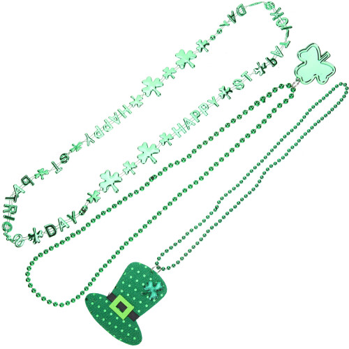 12St Plastic Groene Kralenketting Klavertjevier Feestversiering