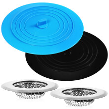 4St Afvoergeleider Zakken Met Silicone Stopper Voor Bad En Keuken