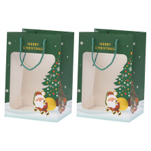 2St Papieren Kerstgeschenkzakken Voor Feestelijke Cadeaus