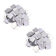 200 Piece Mirror Tile Wall Sticker 3D Decal Room Decor Stick (Silver)