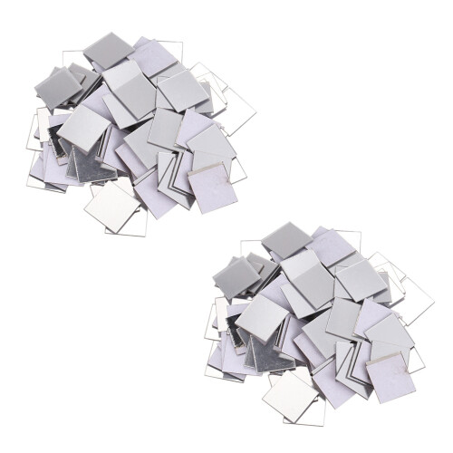 200 Piece Mirror Tile Wall Sticker 3D Decal Room Decor Stick (Silver)