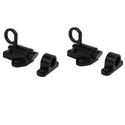2X Aluminum Alloy Security Automatic Window Gate Lock Spring Bounce Door Bolt , Black