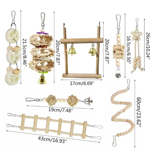 1Set Parkiet Decoratie Met Loopladder En Kauwspeelgoed 1