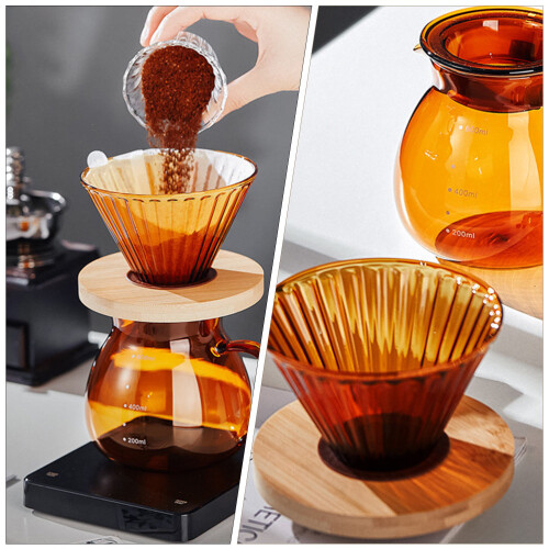 1Set Coffee Making Tool Glazen Trechter Met Details 2