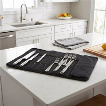 Professional Cutlery Chef Bag - Knife Roll Bag for Chefs Fits to 22 Knives Black Chef Storage Bag
