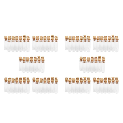 200Pcs 11X32mm Tiny  Empty Clear Cork Glass Bottles Vials 2Ml