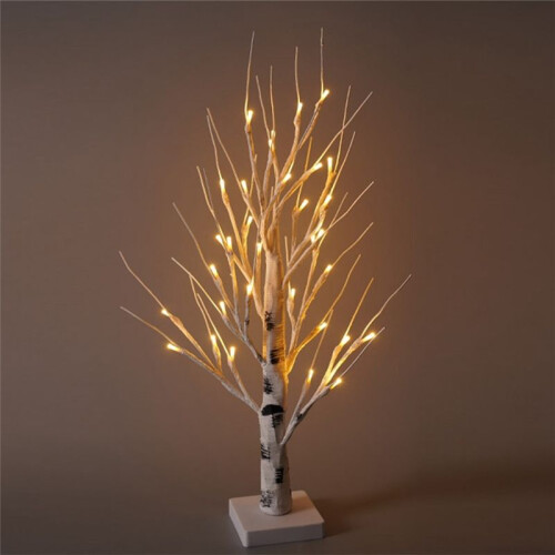 Tabletop Tree, White Tree with LED Lights, Warm White Small Tree Lights Battery Powered Timer, Lighted Tree 2