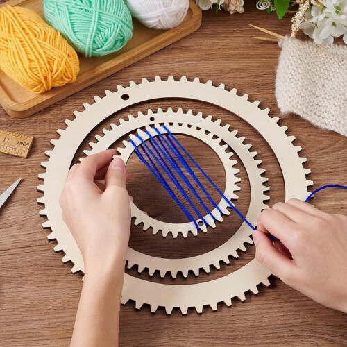 Beginner Weaving Tool Set Wood Weaving Machine-Round 6piece set