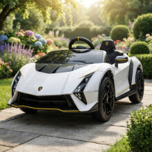 Alivio 12V Lamborghini Ride-On Car with Remote & LED Lights (White)