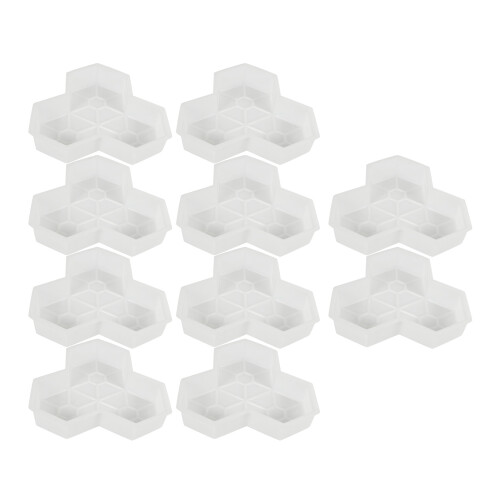 10Pcs Path Mold Maple Leaf Concrete Manually Plastic Stepping Stone Paving Molds for Pavement Courtyards Square