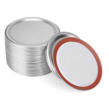 24 Stuks Mason Jar Deksels, Normale Mond Inmaakdeksels, Herbruikbare Split-Type Lekvrije Inmaakdeksels met Siliconen Afdichtringen