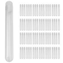 200Pcs 12X100mm Transparent Laboratory Clear Plastic Test Tubes Vials with Push Caps School Lab Supplies