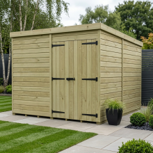 8 x 9 Pent Shed Tanalised (Double Door, No Windows)