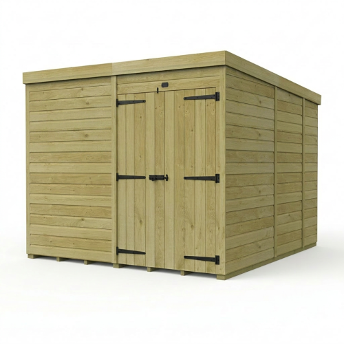 8 x 9 Pent Shed Tanalised (Double Door, No Windows) 1