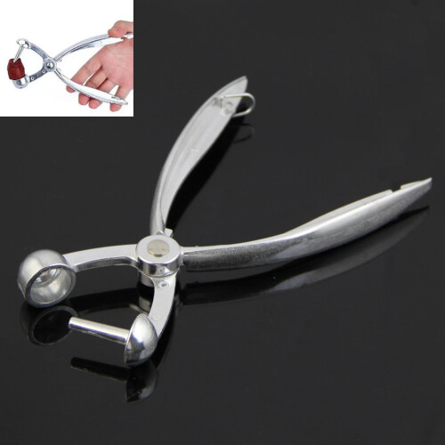 Silver Aluminum  Pitter Red Dates Olives Pit Easy Removal Core Squeeze Clamp Seeder 18*3.5cm(Silver) 1