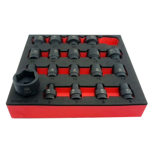 Britool Hallmark 19pc Impact Socket Set - 3/8" Dr. 1
