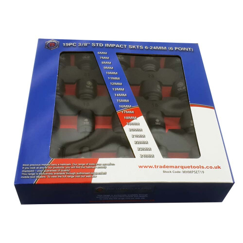 Britool Hallmark 19pc Impact Socket Set - 3/8" Dr. 2
