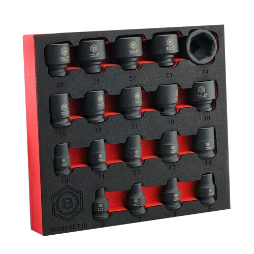 Britool Hallmark 19pc Impact Socket Set - 3/8" Dr.
