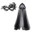 Cape à capuche élégante et masque décoratif, accessoire de-Noir 1
