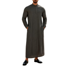 Robe de prière musulmane avec bouton pratique sur le-Gris M