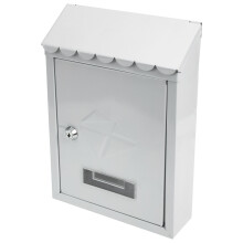 1Retro Lockable Letter Box Wit, Duurzame Ijzeren Brievenbus Voor Villa