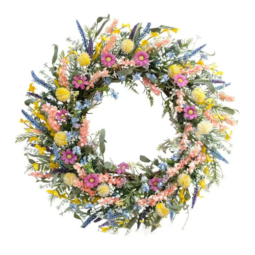 Realistic Artificial Floral Wreath 40X40Cm Spring-Styles  1