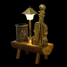 1Retro Viool Pennenbakje Bureauaccessoire