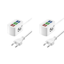2X USB-Steckdosenleiste, Telefon-Ladeadapter, Multiport-Steckdosenleiste, Wandladegerät für , für , Steckdose, Hub, Splitter, EU-Stecker