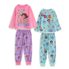 (4-5 Years) Dora The Explorer Multi-Pack of 2 Long Sleeve Long Leg Pyjama Set (Unisex Kids Multicoloured)
