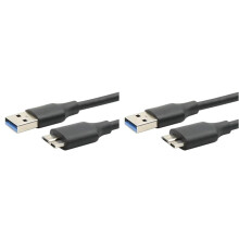 2X Cabo Adaptador de Dados USB 3.0 Tipo A para USB 3.0 Micro-B Macho para Disco Rígido Externo HDD Cabo Super Rápido
