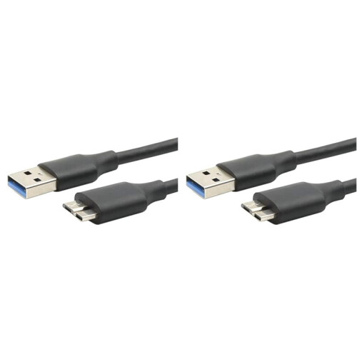 2X USB 3.0 Type A to USB3.0 Micro-B Male Data Cable Adapter Cord for External Hard Drive Disk HDD Super Speed Cable