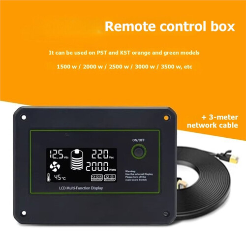 LCD Display Remote Control Box + 3-Meter Network Cable for Pure Sine Wave Inverters Only for FCHAO 1