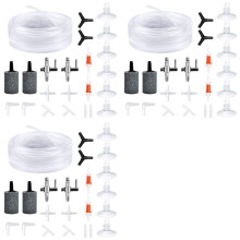 3X Airline Tubing Aquarium Luftpumpenzubehör für Aquarien mit Luftsteinen, Rückschlagventilen, Saugnäpfen und Anschlüssen
