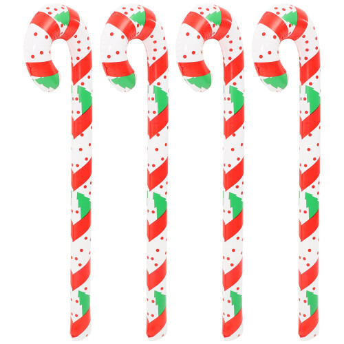 4St Kerst Candy Canes Opblaasbaar Voor Kinderen En Feest