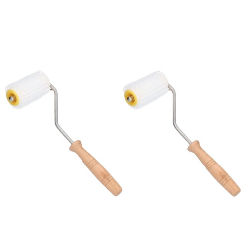 2Pcs Beekeeping Uncapping Needle Roller Kit for Honey Extracting, Home Garden Bee Tools