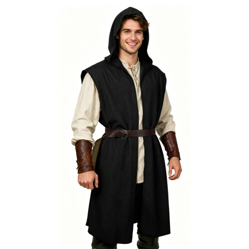 Ensemble Cape et ceinture à thème médiéval, 2 pièces,-Noir L 2