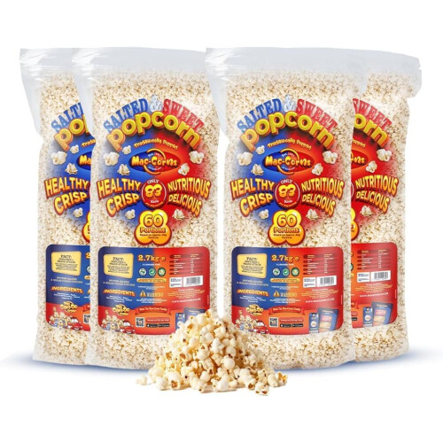2.7kg Bulk Pack Salted & Sweet Popcorn x 4