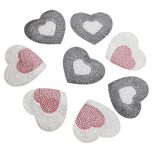 8St Decoratieve Hart Patches Met Kristallen Voor Jas En Accessoires